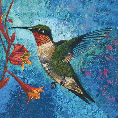 Vivid Blue Hummingbird Paper Cocktail Napkins