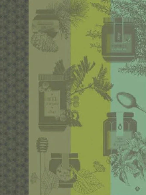 green-honey-pots-jacquard-dish-towel