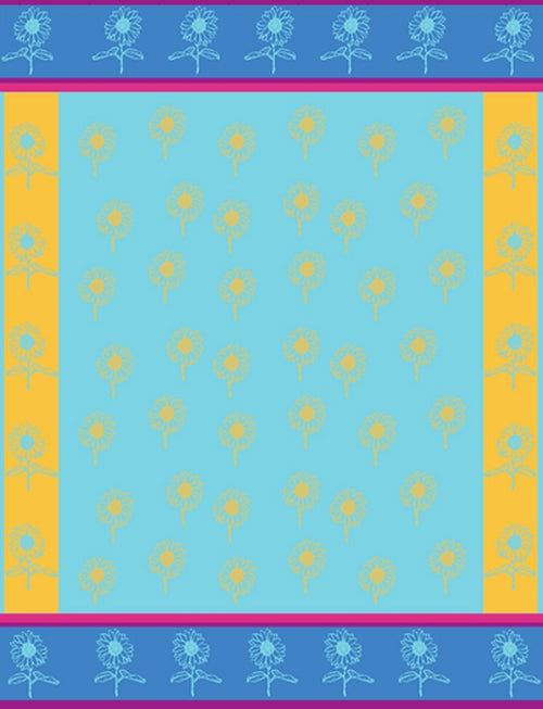 Petit Fleurs Turquoise Towel