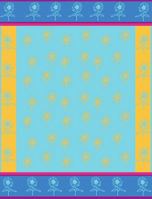 Petit Fleurs Turquoise Towel