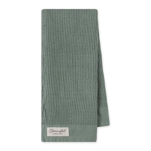 Jade Stone Washed Waffle Weave Dishtowel
