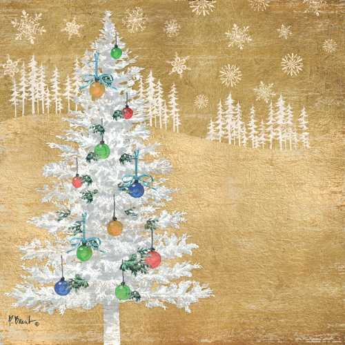 Christmas Tree Gold Paper Cocktail Napkins