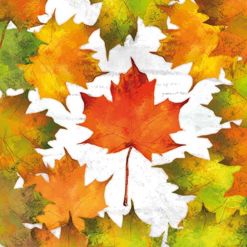 Autumn Woodland Leaves Paper Cocktail Napkins