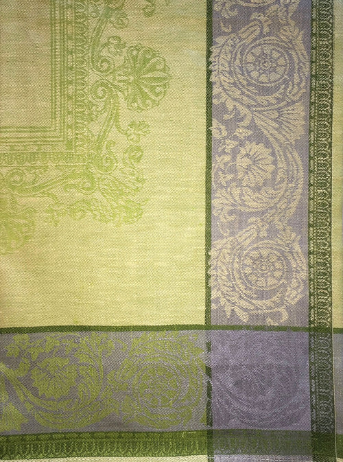 Light Green and Yellow Russian Jacquard Dish Towel