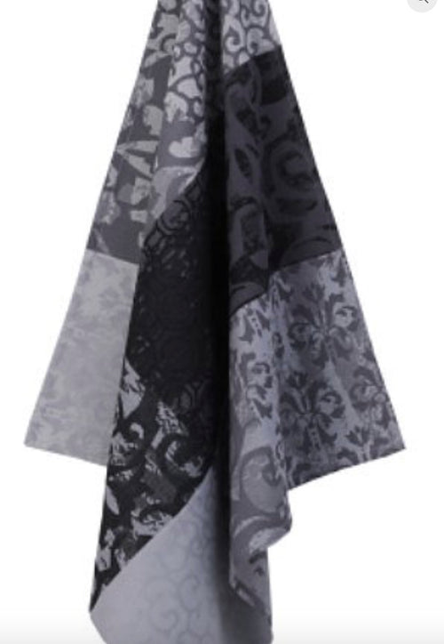 Black Gray Cotton Jacquard Kitchen Towel