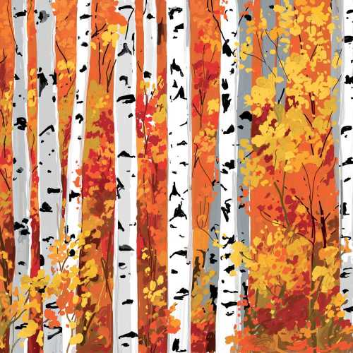 Paper Cocktail Napkins Autumn Birch Trees