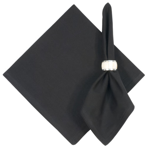 Solid Black Raw Cotton Napkin