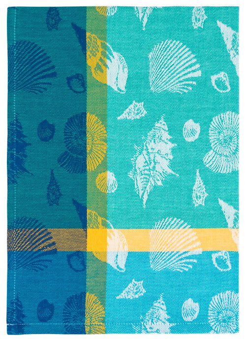 Blue Green Sea Shells Towel