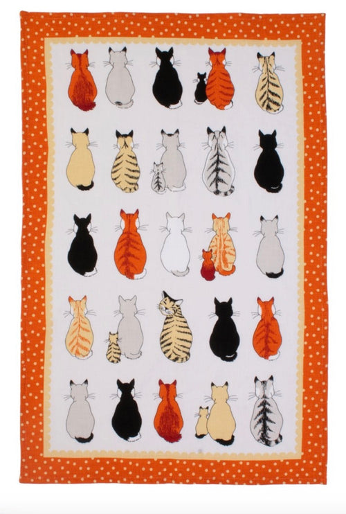 Cats in Waiting Linen Towel