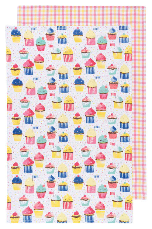 Cupcakes Cotton Dish Towel Set