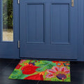Red Green Bright Flower Rug By Door