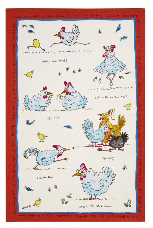 Hen Party Linen Tea Towel