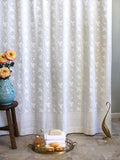 White Ivy Lace Block Print Shower Curtain