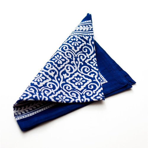 Jaipur Blue Cotton Block Print Napkin
