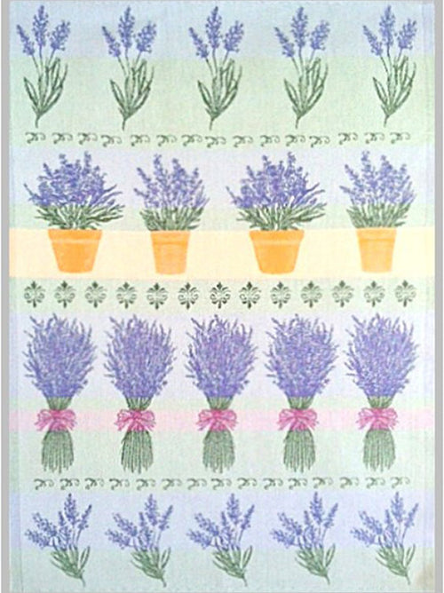 European Pots of Lavender Dishtowel