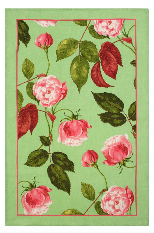 Rosa Chinensis Linen Dish Towel