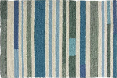 Green Aqua Striped 2 X 3 Kitchen Rug
