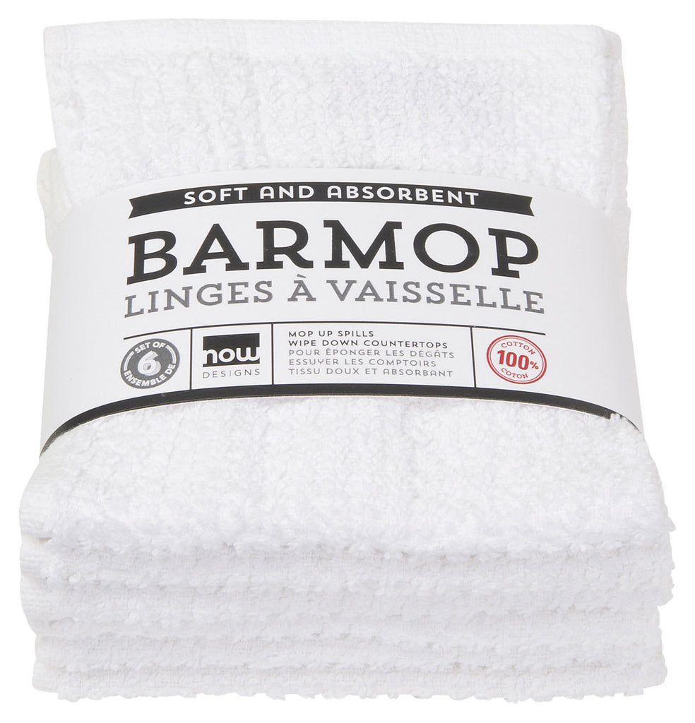 Simply Essential™ Bar Mop Dish Cloths - White, Set Of 6 - Harris