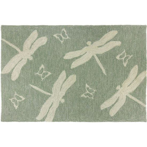 Sage Green Dragonfly Kitchen Rug