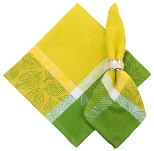 bright-yellow-green-leaf napkin