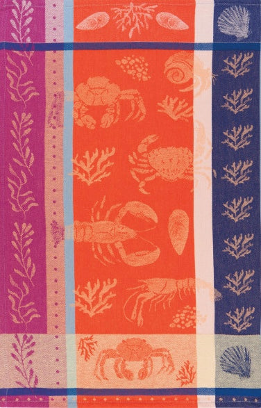 Crab and Lobster Jacquard Dish Towel