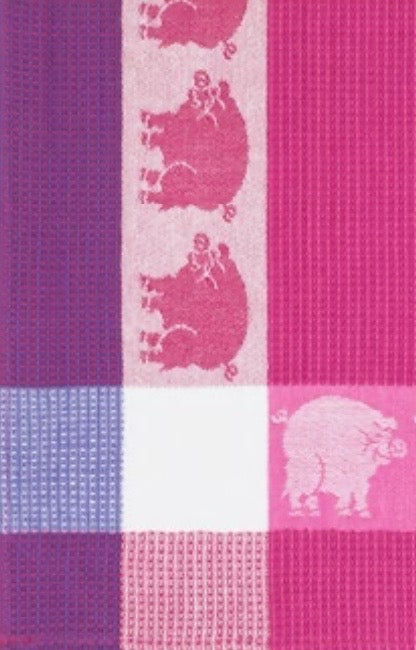 pink-purple-pig-waffle-weave-towel