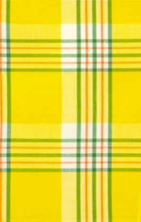 Bright Yellow Plaid Cotton Dish Towel