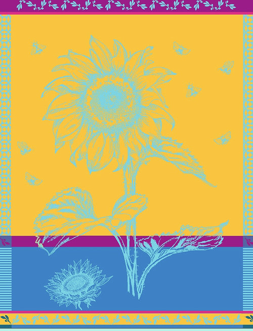 Turquoise Sunflower Towel