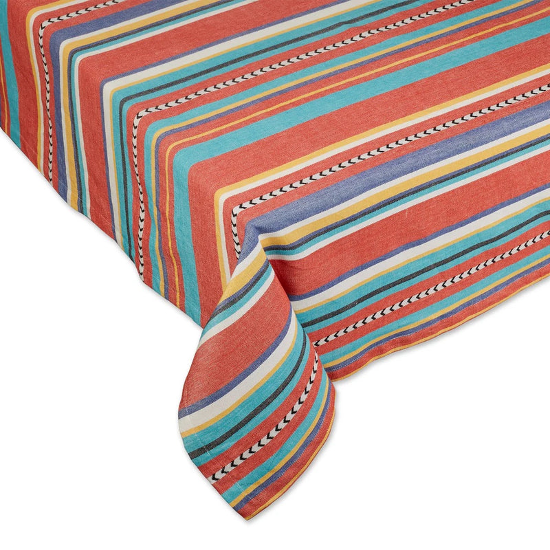 Bright Multistripe Fiesta 60" X 84" Tablecloth