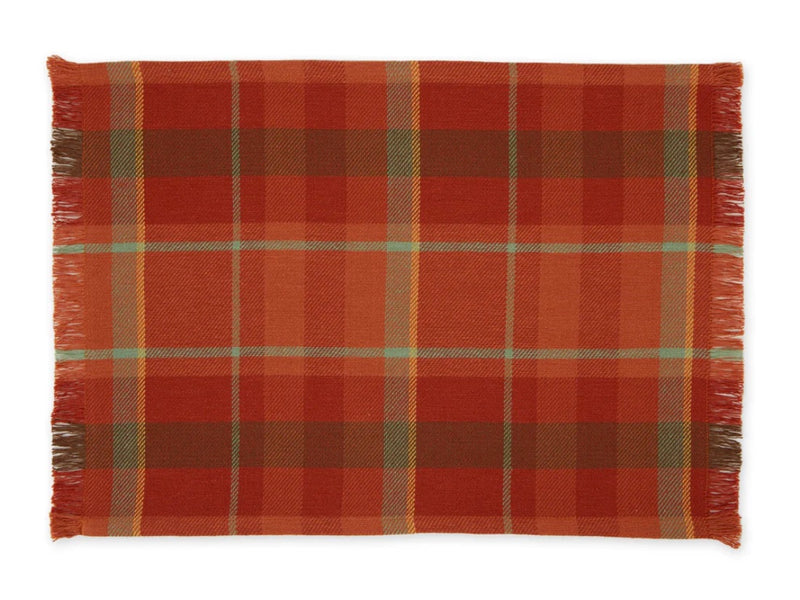 Wintry Deep Red Plaid Placemat