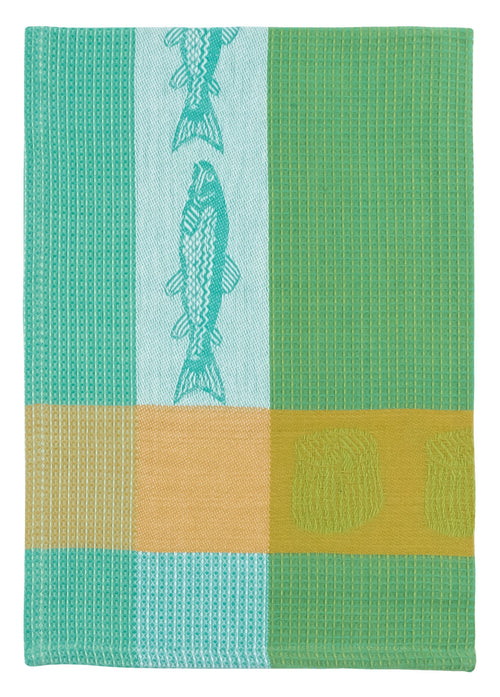 Blue Green Trout Fish Waffle Towel