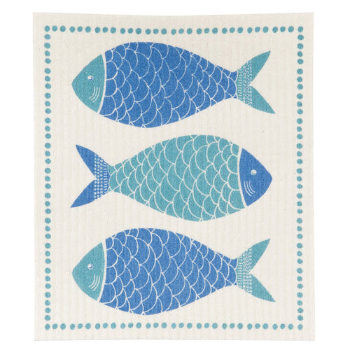 Blue Fish Swedish Dishcloth