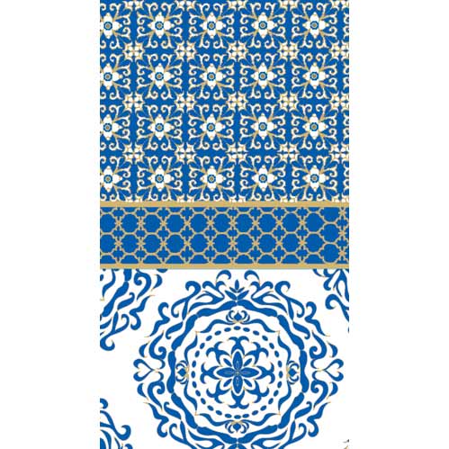 Blue and White Geometric Paper Guest Towels