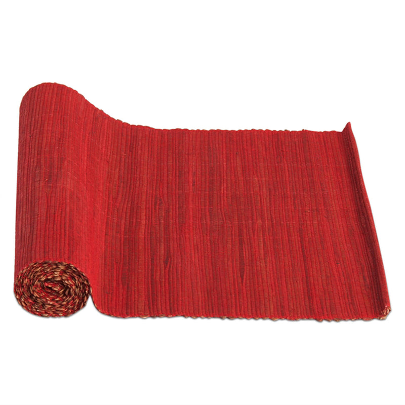 Natural Hyacinth Red Table Runner