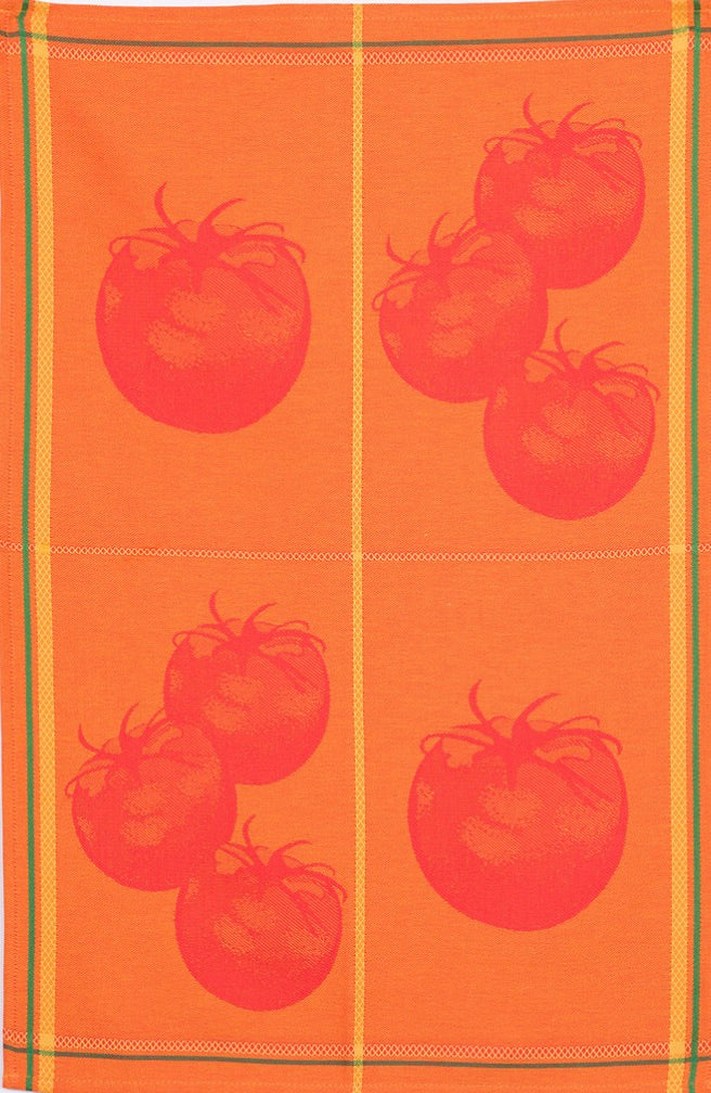 Red Orange Tomatoes Cotton Jacquard Dish Towel