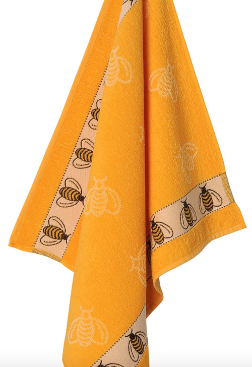 Terry Cloth Golden Yellow Bee Kitchen Towel