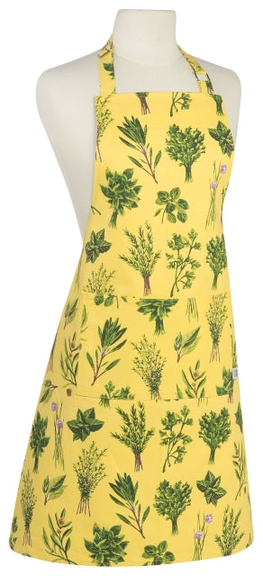 Yellow and Green Herbs Apron