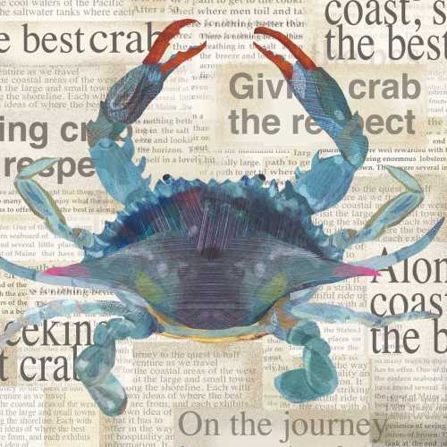 Blue Crab Paper Cocktail Napkins