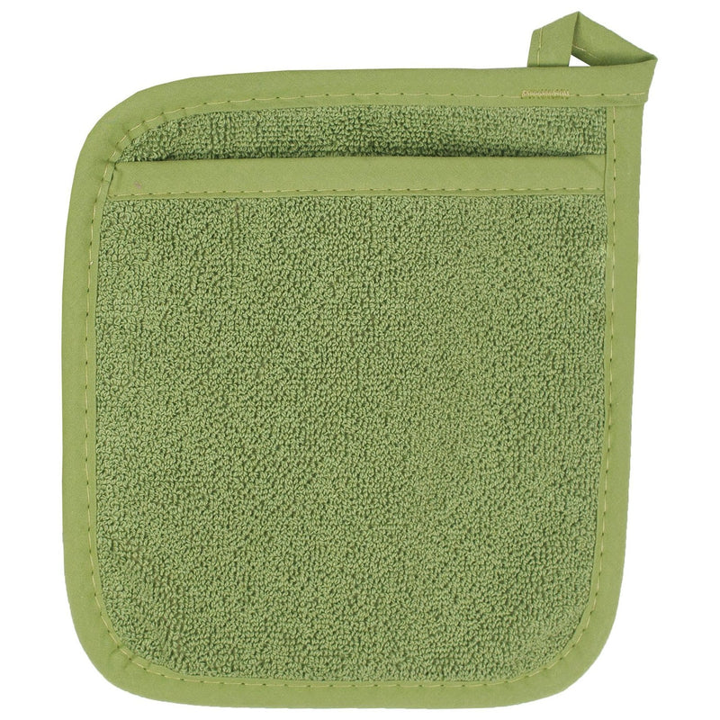 Green Terrycloth Pocket Potholder