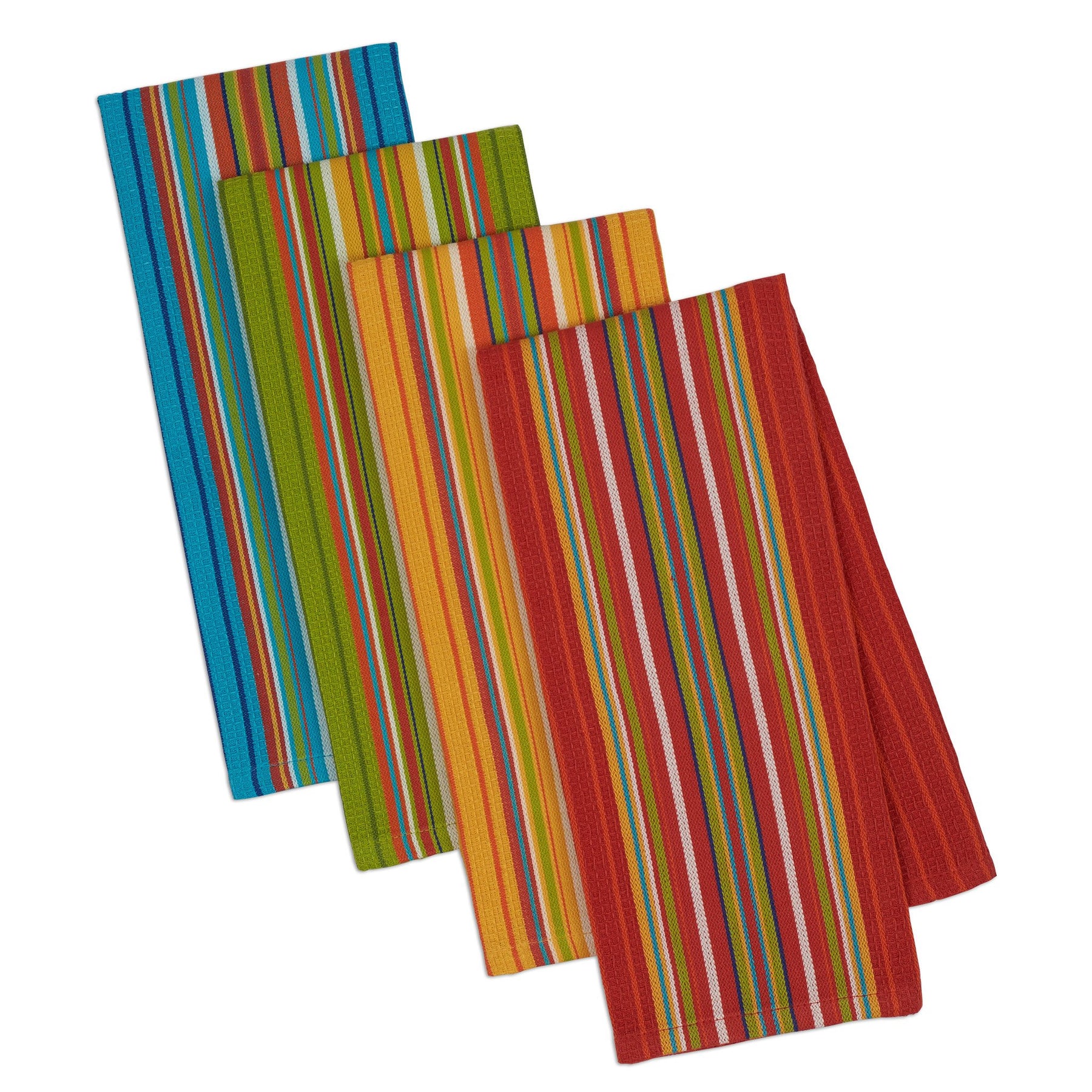 Lavish Home Multi-Color Waffle Weave Striped and Solid Color