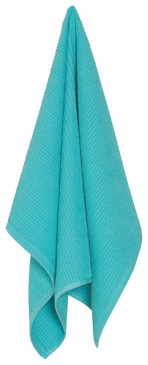 Turquoise Ribbed Cotton Terrycloth Dish Towel