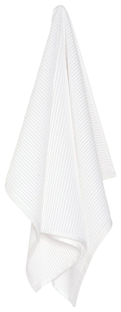 White Ribbed Cotton Terrycloth Dish Towel