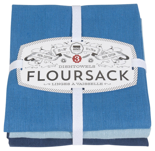 Flour Sack Towel Set Three Blues