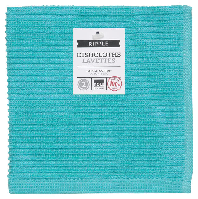 Ribbed Cotton Terrycloth Dishcloths Set of 2