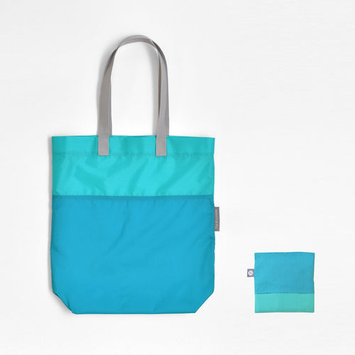 Foldable Nylon Reusable Tote Bag Marine Blue