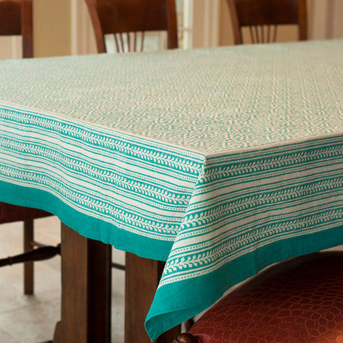 Aqua Jaipur 60X90 Cotton Tablecloth