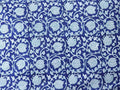 Blue Midnight Lotus Block Print Table Runner Detail