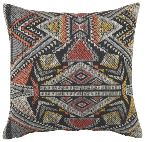 Black and Rust Tapestry Pillow