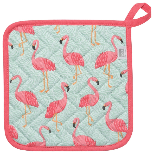 Pink Flamingos Cotton Potholder