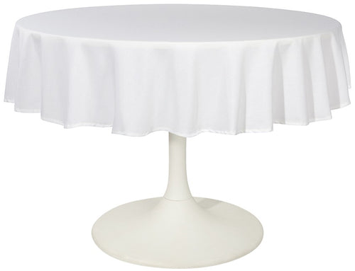 White Cotton 60 Round Tablecloth